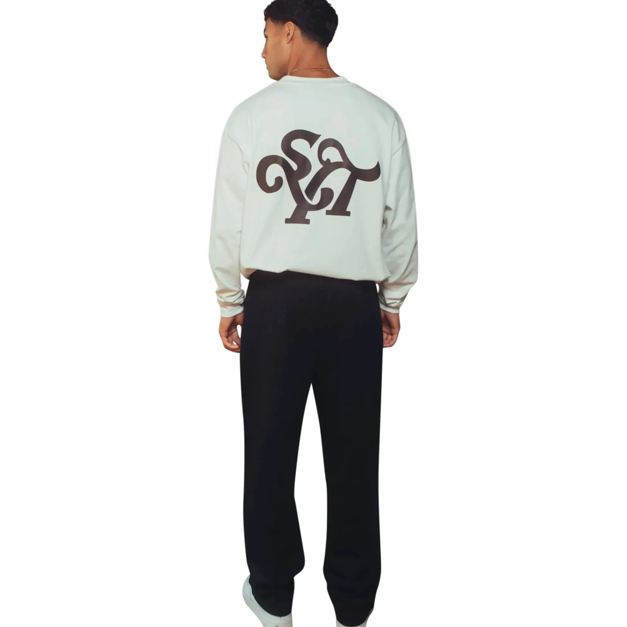 Syenti Emblem Long-Sleeved Off White T Shirt< T-shirts
