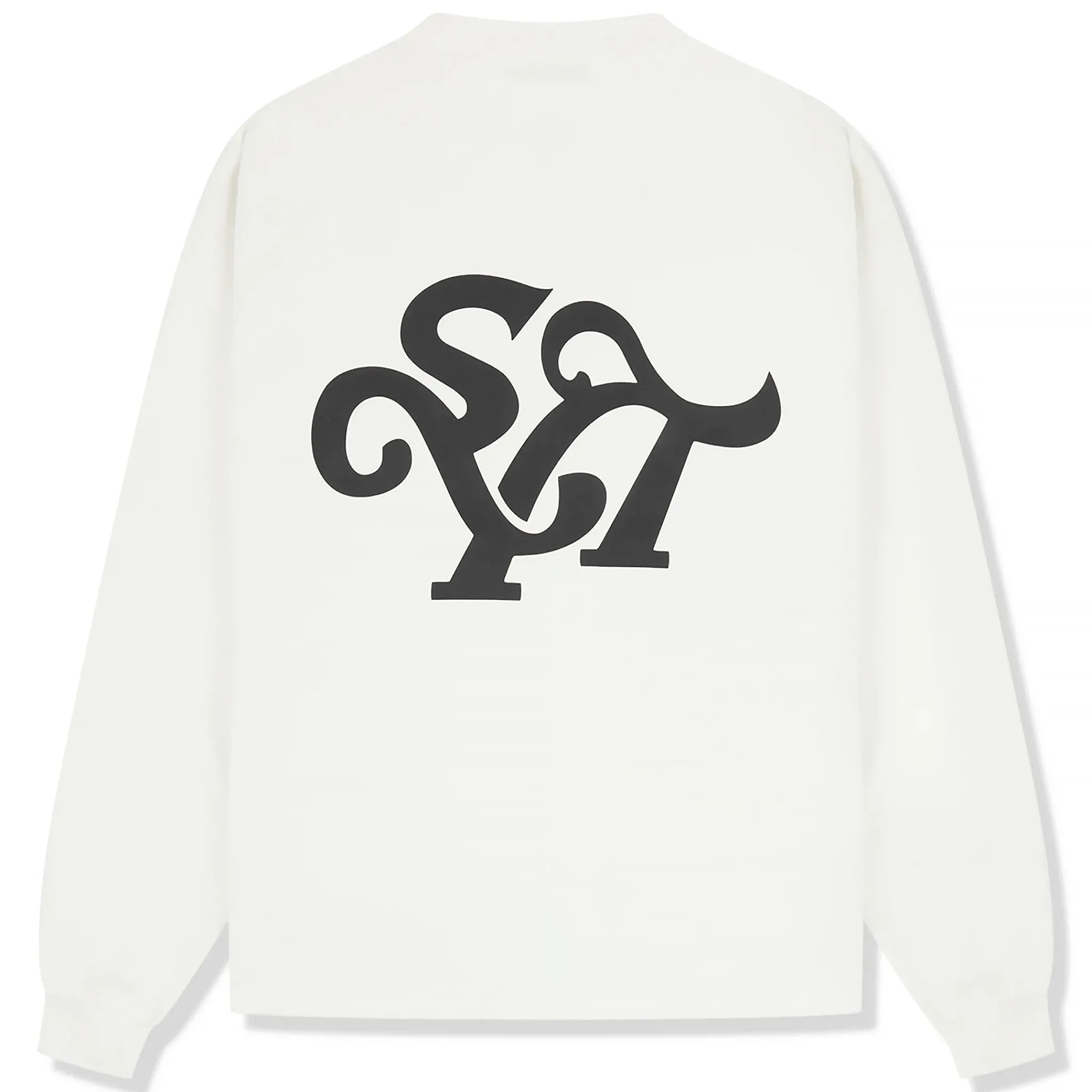 Syenti Emblem Long-Sleeved Off White T Shirt< T-shirts