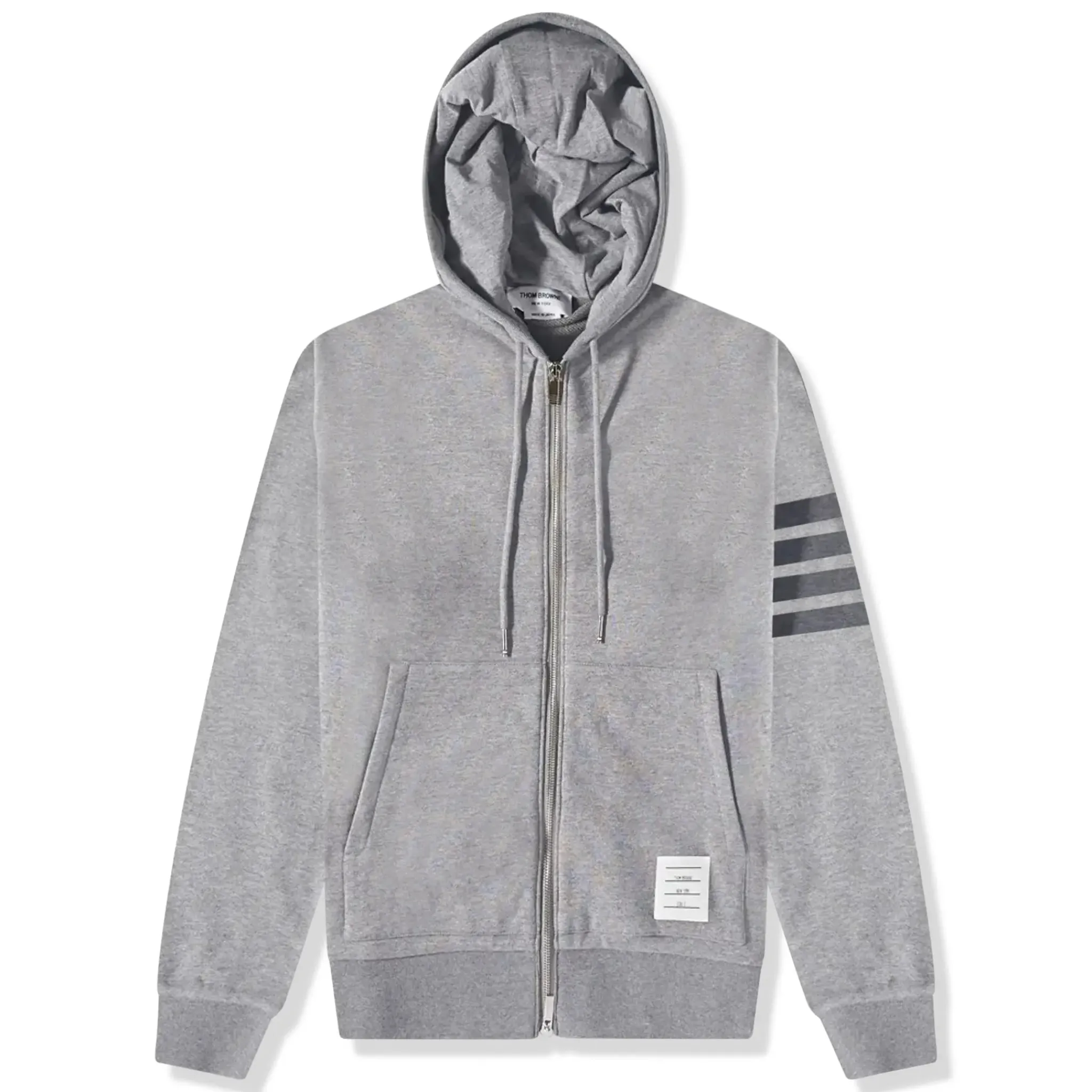 Thom Browne Classic Loopback 4-Bar Tonal Full Zip Medium Grey Hoodie< Matching Sets|Sweatshirts & Hoodies