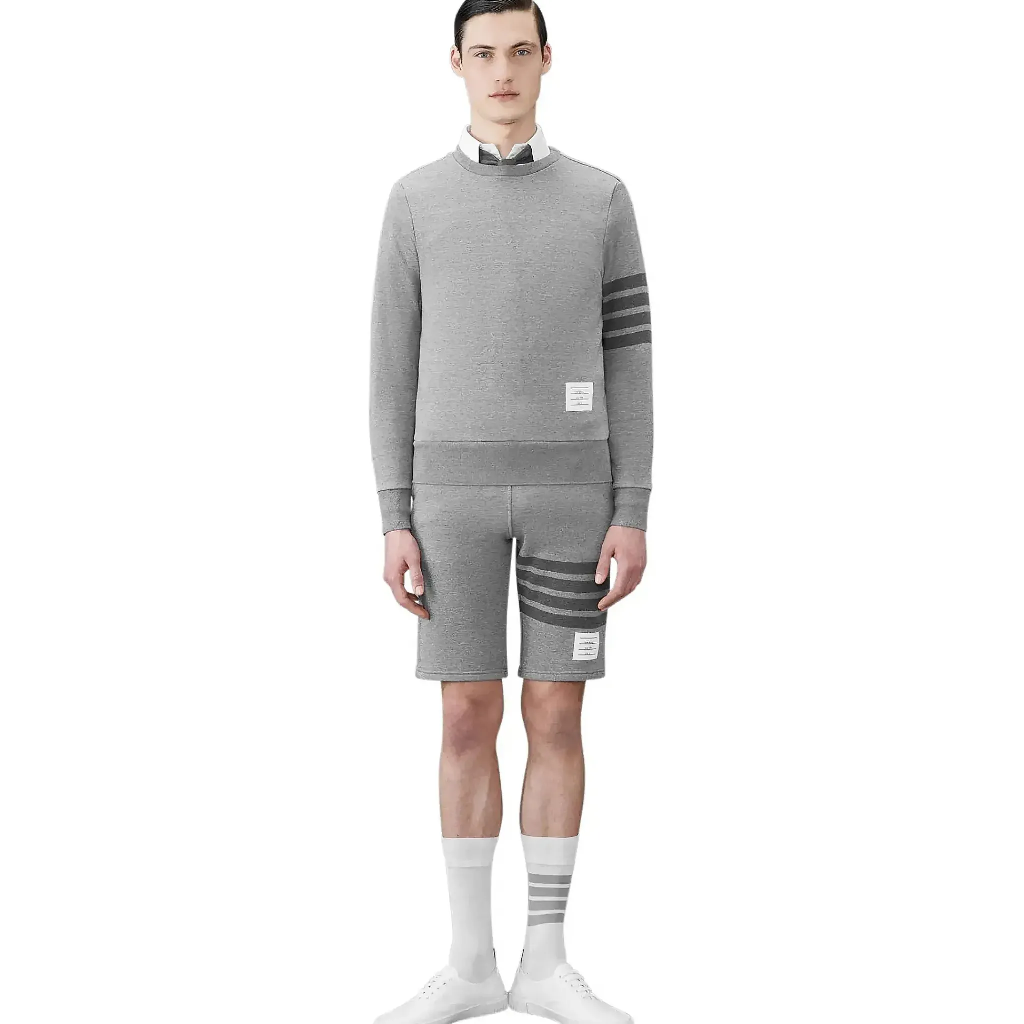 Thom Browne Classic Loopback 4-Bar Grey Sweat Shorts< Bottoms|Shorts