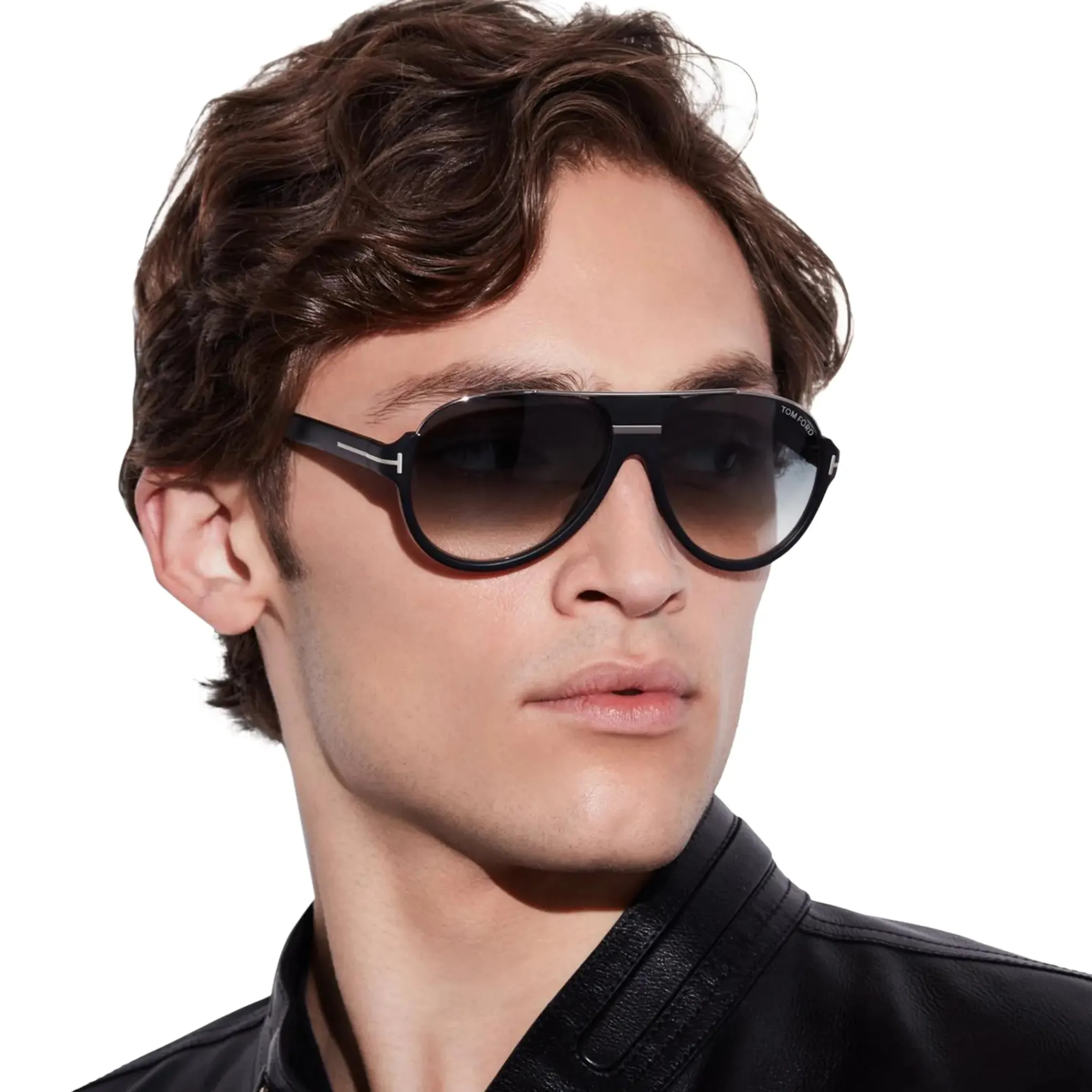 Tom Ford Dimitry FT0334 02W 59 Black Blue Sunglasses< Sunglasses